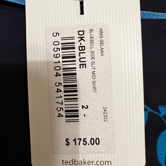 NWT Ted Baker London Selaah Bluebell Slit MIDI Skirt size 6 (Ted size 2) - Picture 8 of 13